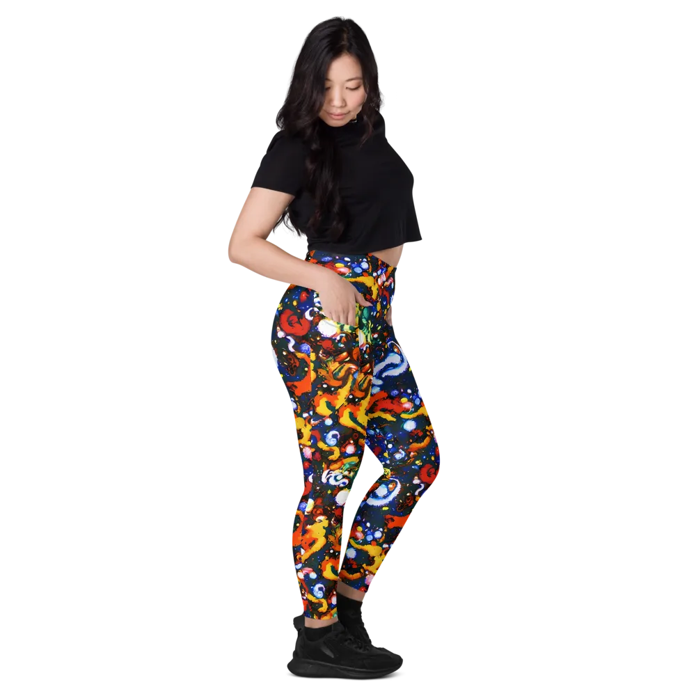 Orchid Voltage on Leggings with Pockets — Right