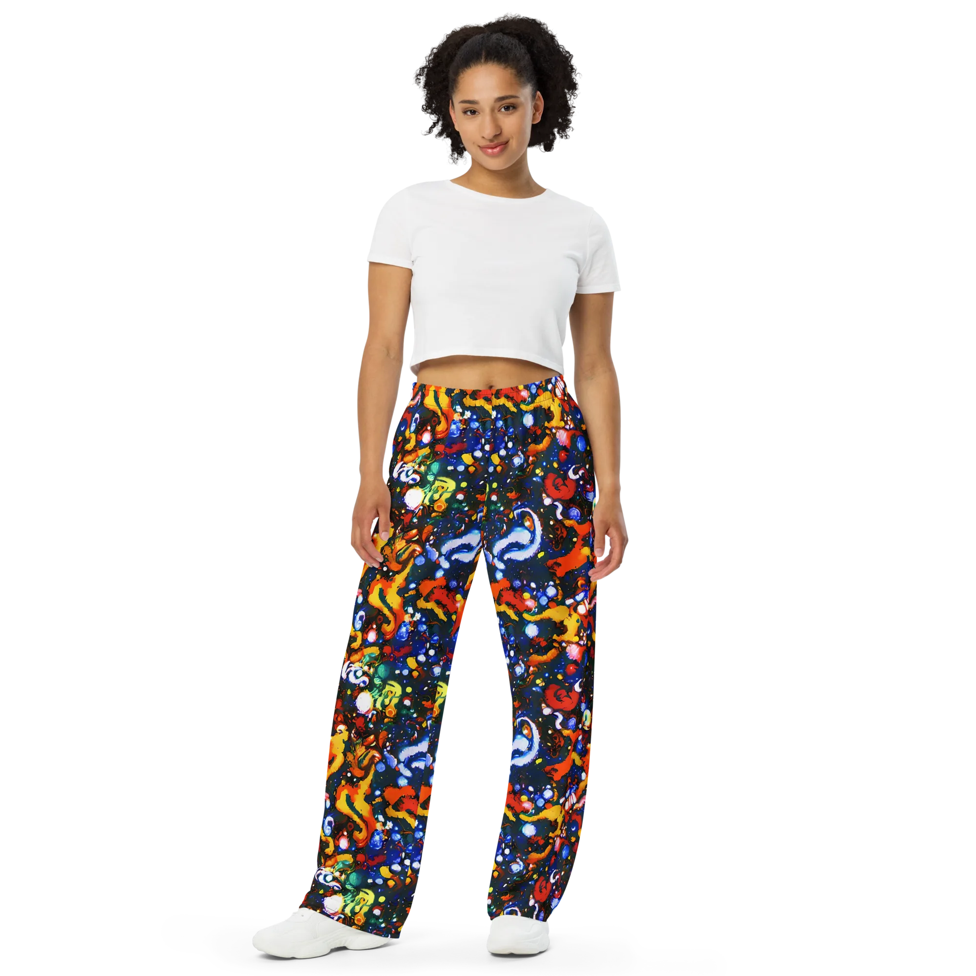 Orchid Voltage on Wide-Leg Pants — Front