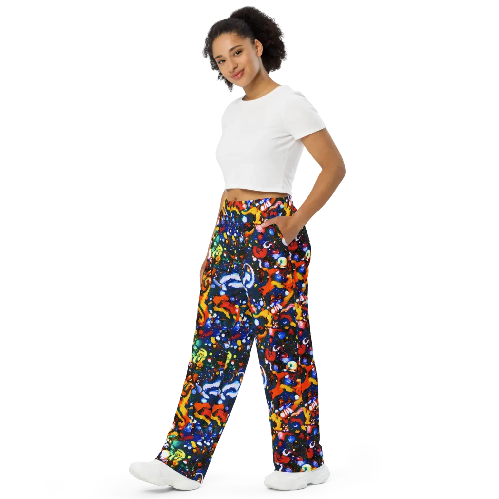Orchid Voltage on Wide-Leg Pants — Left Front
