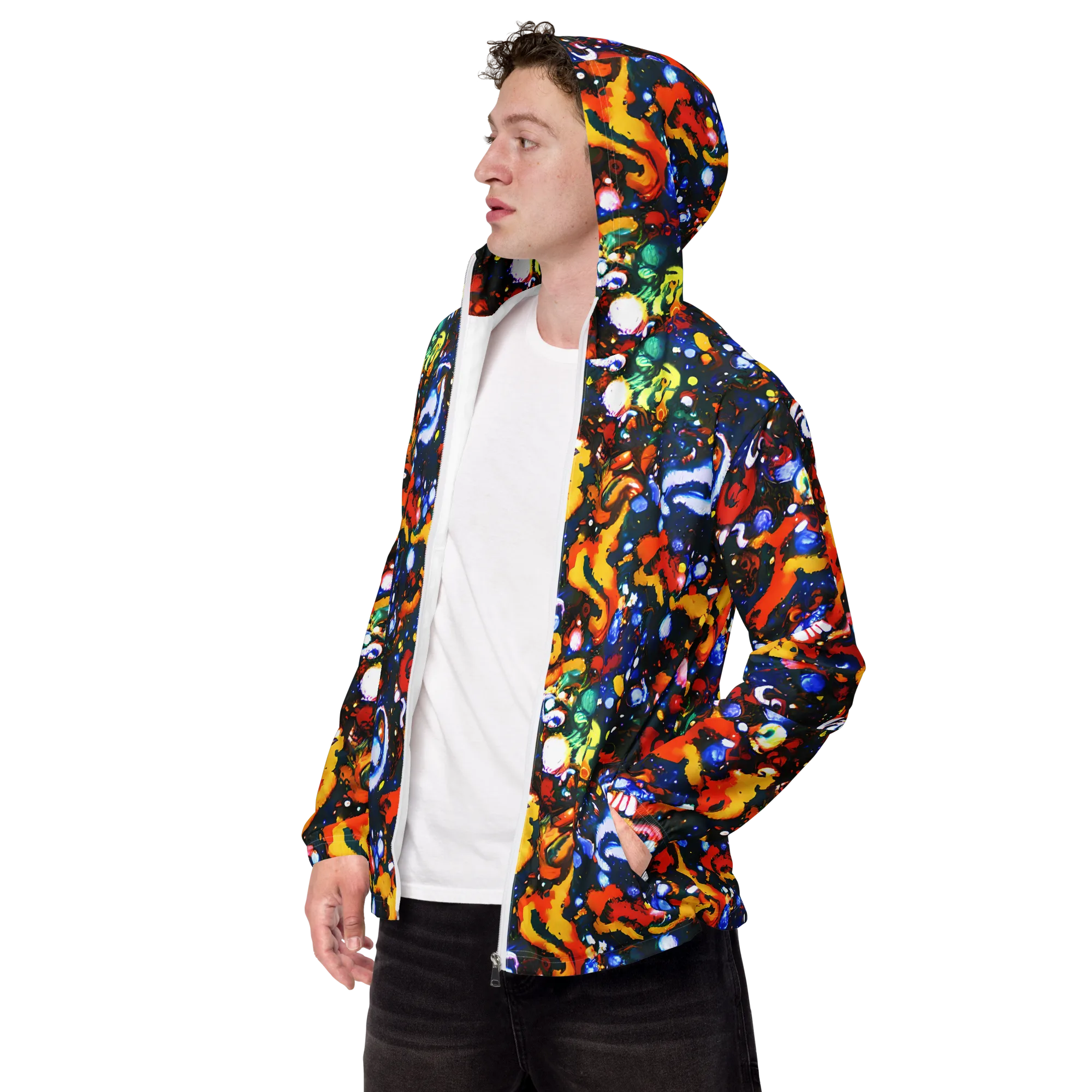 Orchid Voltage on Men's Windbreaker — Left Front