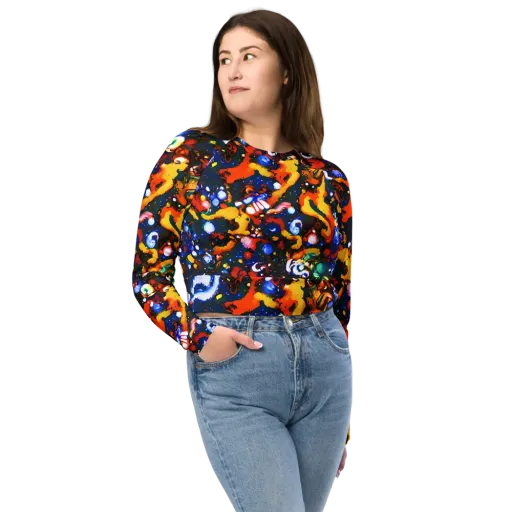 Orchid Voltage on a Long Sleeve Crop Top