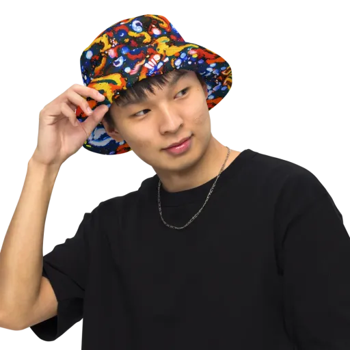 Orchid Voltage on a Reversible Bucket Hat