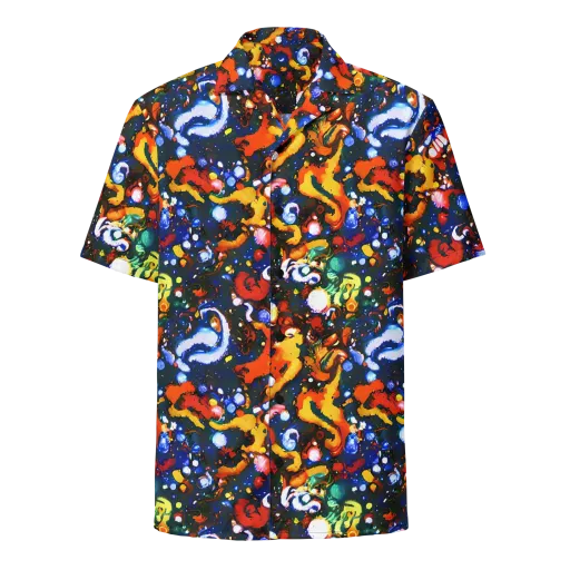 Orchid Voltage on a Button Shirt