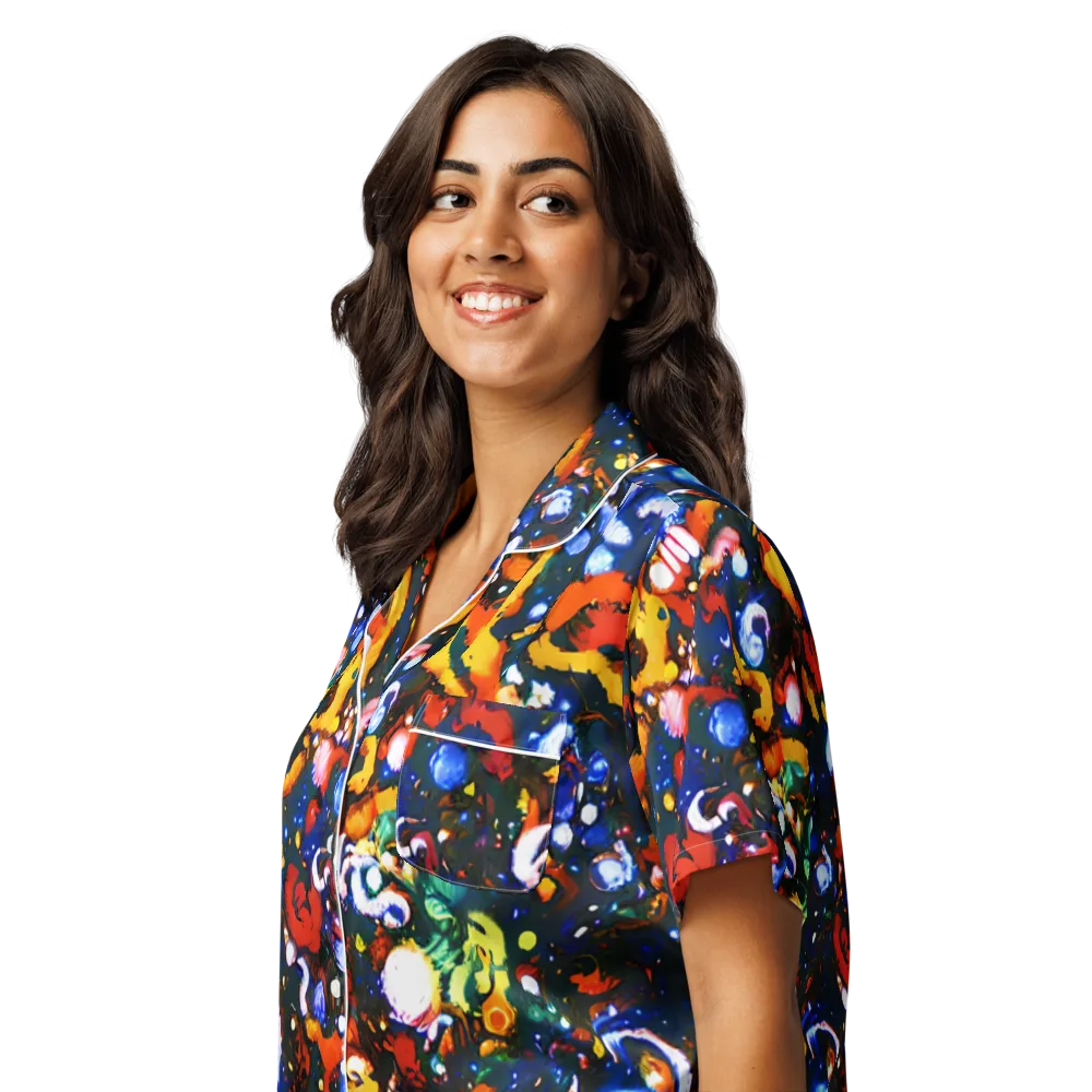 Orchid Voltage on Women's Short Sleeve Pajama Top — Left Front