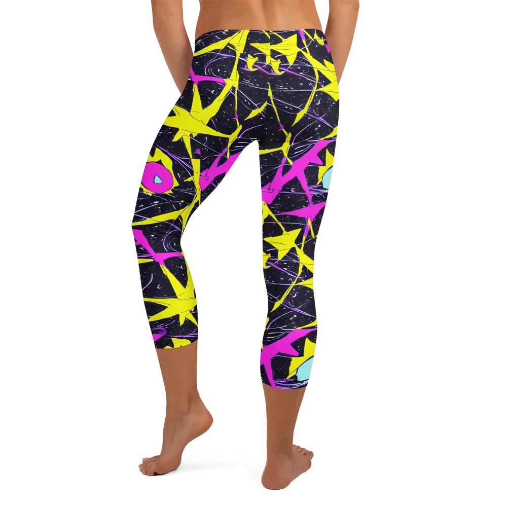 Ultraviolet Fracture on Capri Leggings — Back