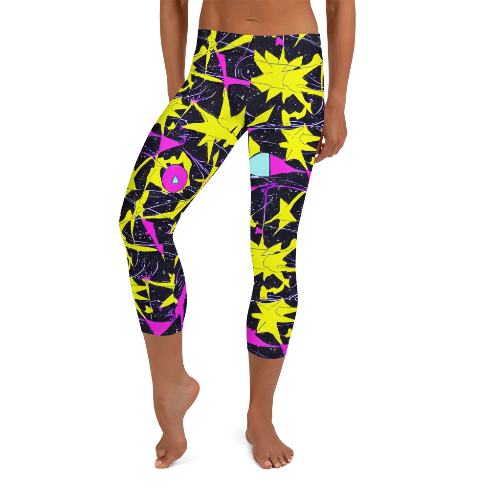 Ultraviolet Fracture on Capri Leggings — Front