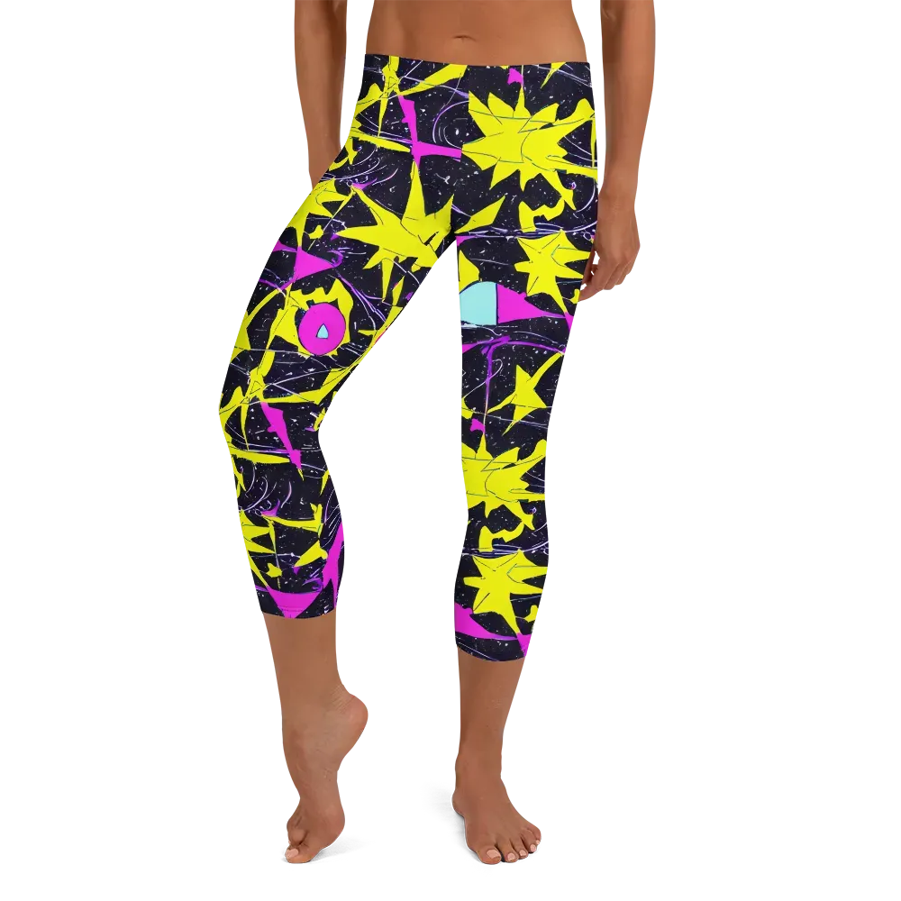 Ultraviolet Fracture on Capri Leggings — Front
