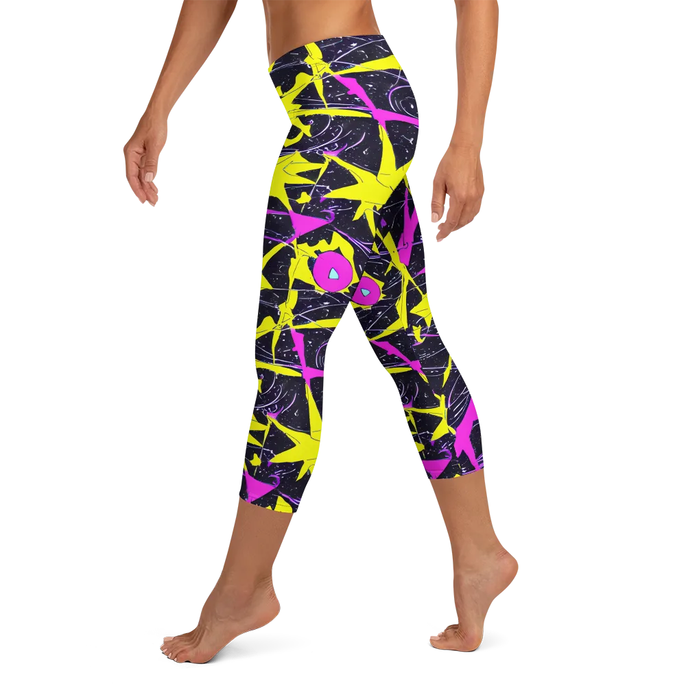 Ultraviolet Fracture on Capri Leggings — Left