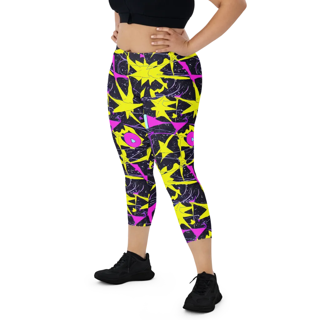Ultraviolet Fracture on Capri Leggings — Front
