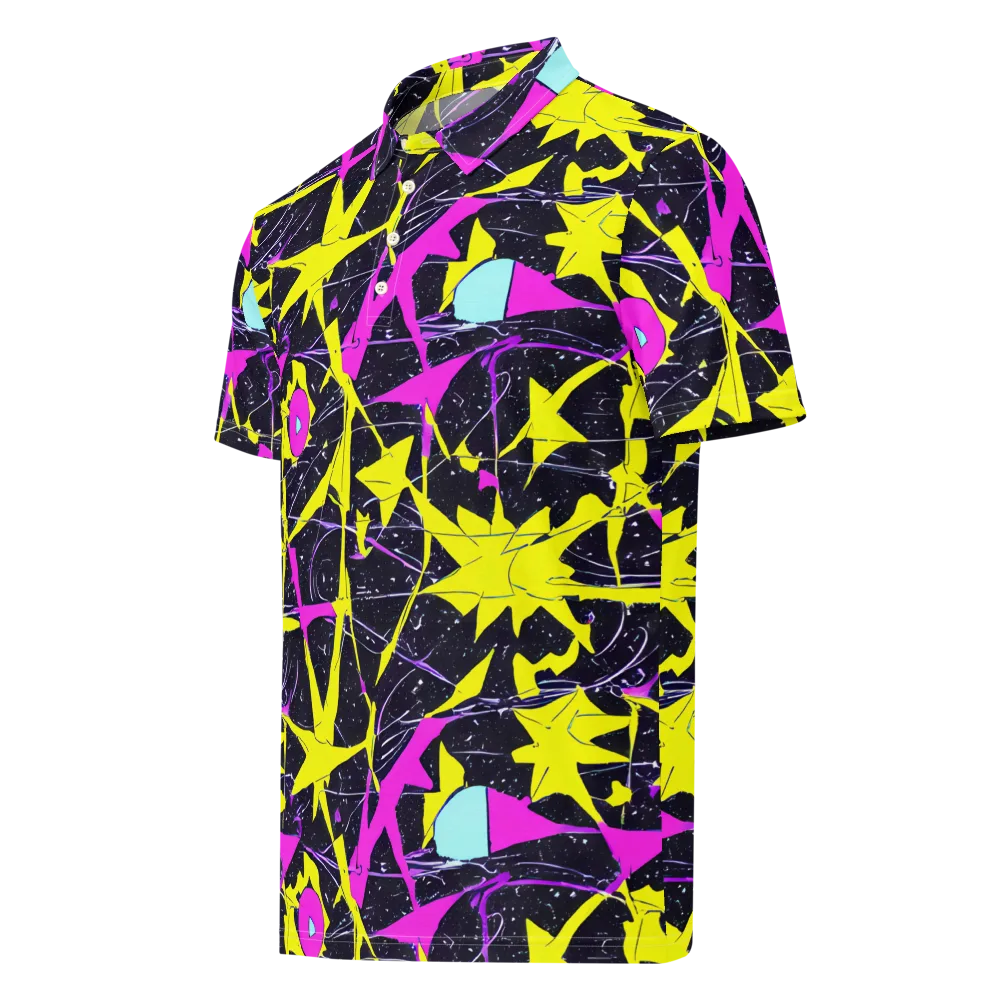 Ultraviolet Fracture on Men's Slim Fit Polo Shirt — Left Front
