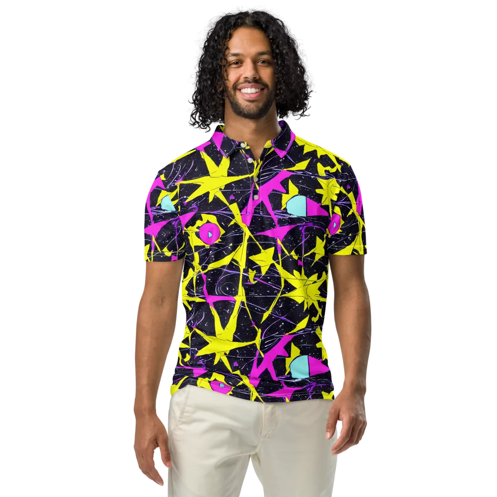 Ultraviolet Fracture on Men's Slim Fit Polo Shirt — Front
