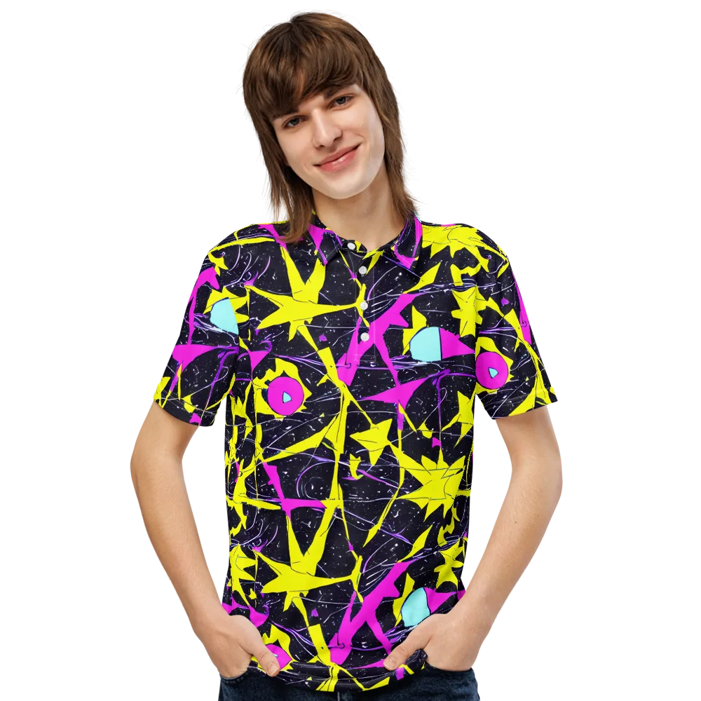 Ultraviolet Fracture on Men's Slim Fit Polo Shirt — Front