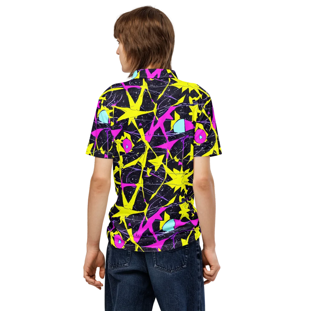 Ultraviolet Fracture on Men's Slim Fit Polo Shirt — Back