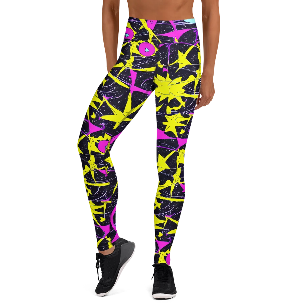 Ultraviolet Fracture on Yoga Leggings — Front