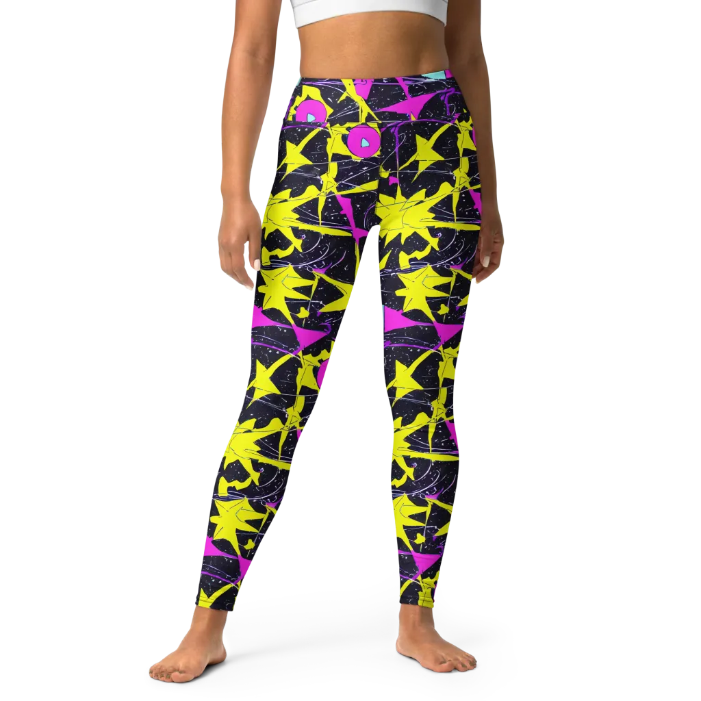 Ultraviolet Fracture on Yoga Leggings — Front