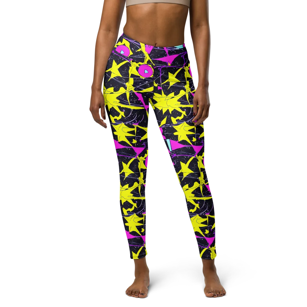 Ultraviolet Fracture on Yoga Leggings — Front