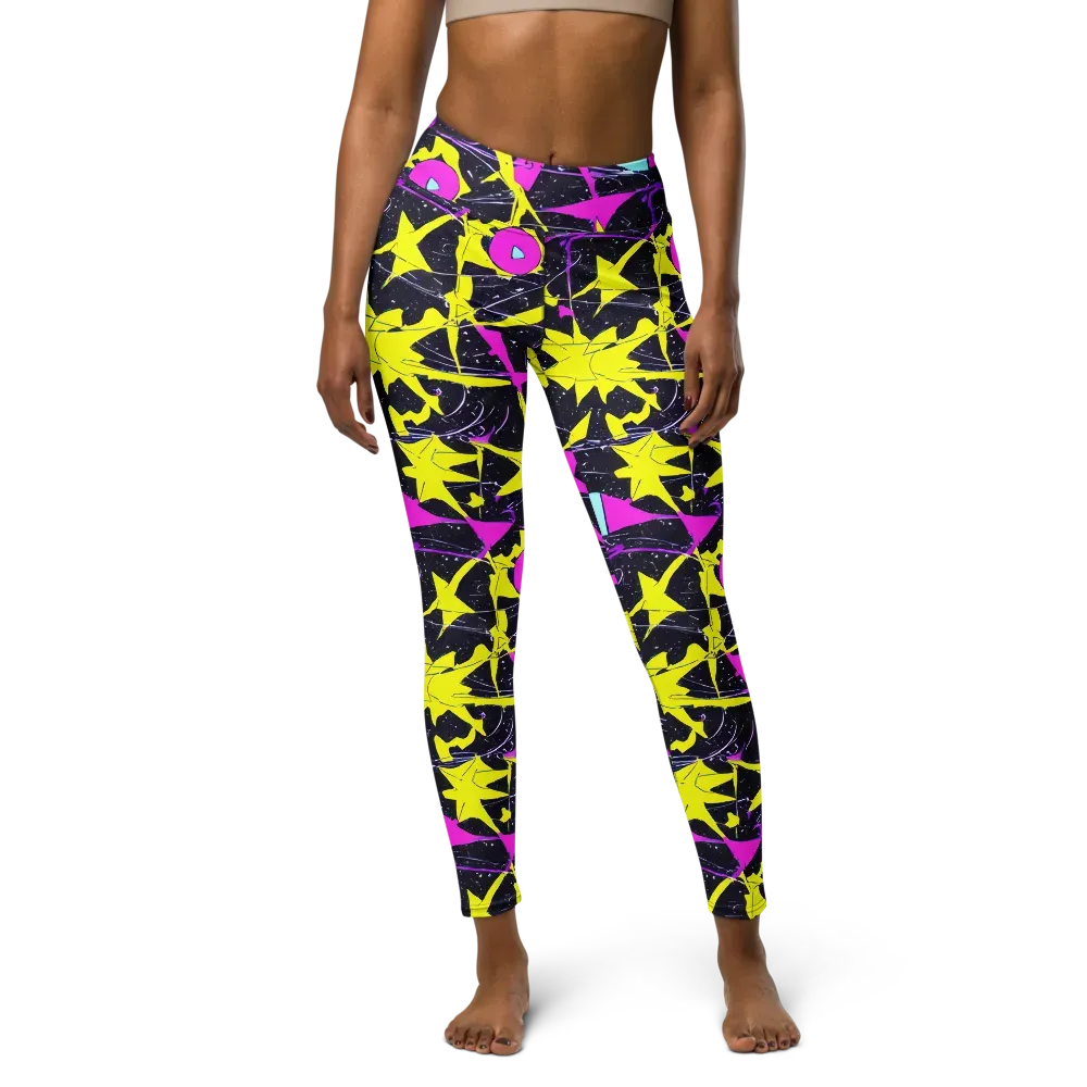 Ultraviolet Fracture on Yoga Leggings — Front