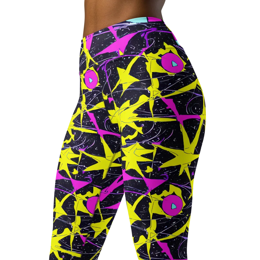 Ultraviolet Fracture on Yoga Leggings — Left Front