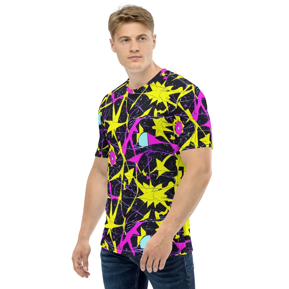 Ultraviolet Fracture on Men's Crew Neck T-Shirt — Left