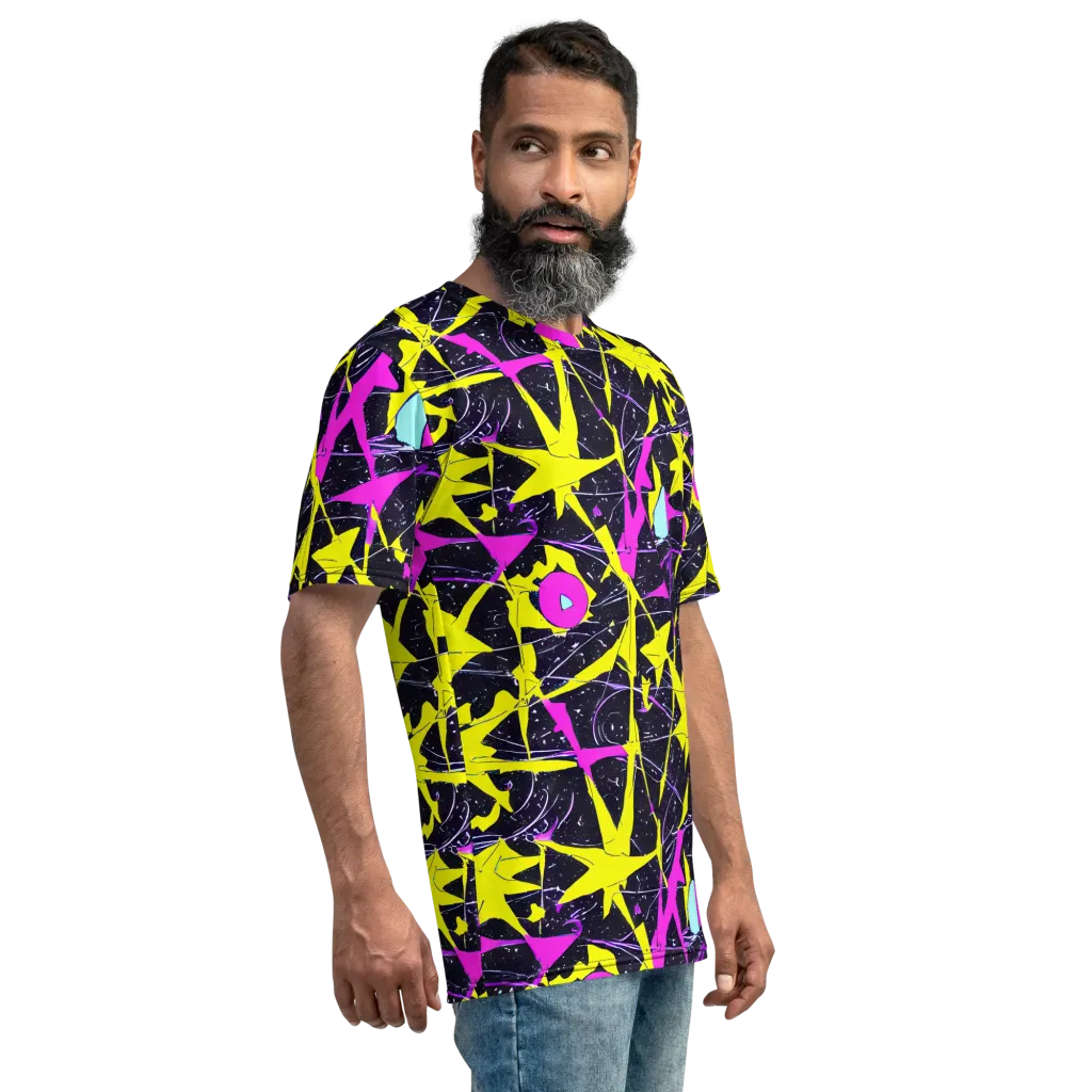 Ultraviolet Fracture on Men's Crew Neck T-Shirt — Right