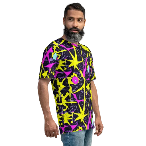 Ultraviolet Fracture on a Men's Crew Neck T-Shirt