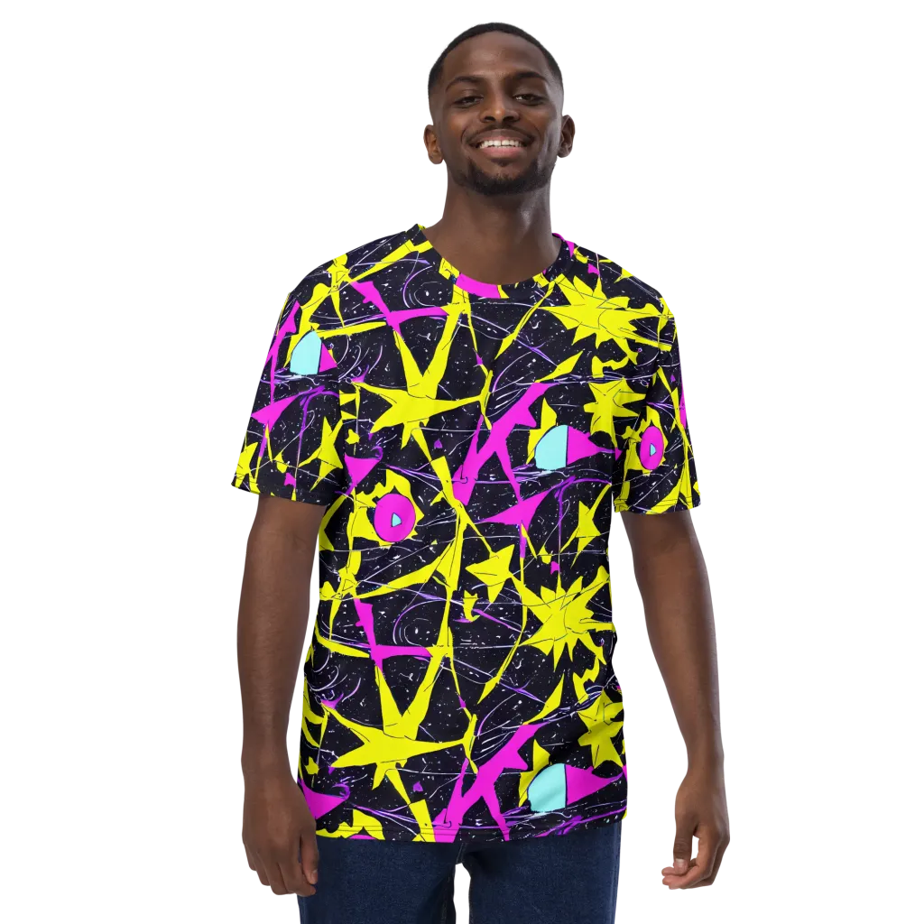 Ultraviolet Fracture on Men's Crew Neck T-Shirt — Front