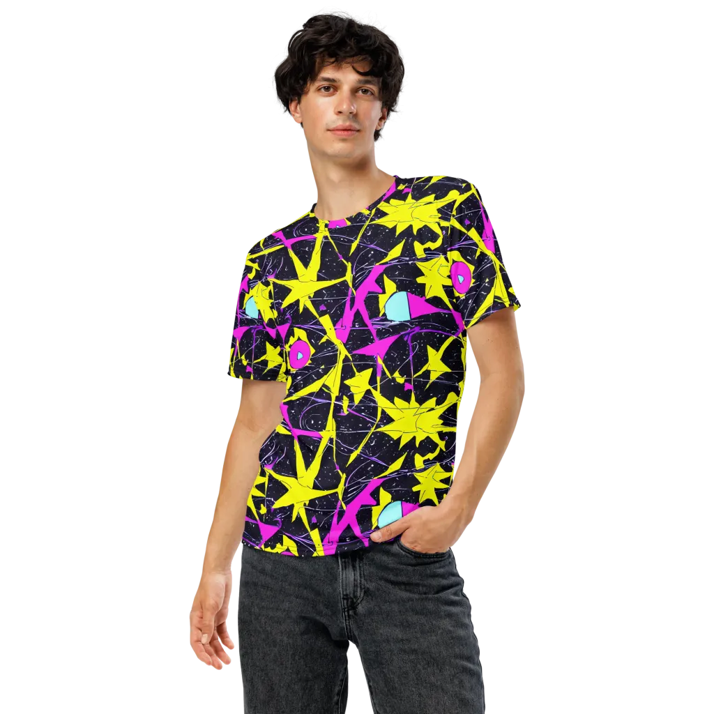 Ultraviolet Fracture on Men's Crew Neck T-Shirt — Front