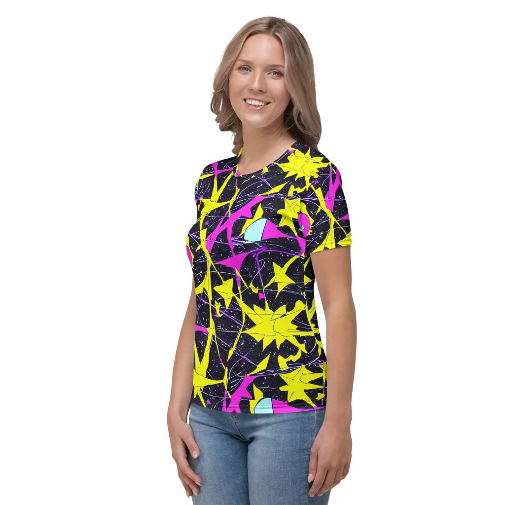 Ultraviolet Fracture on Women's Crew Neck T-Shirt — Left