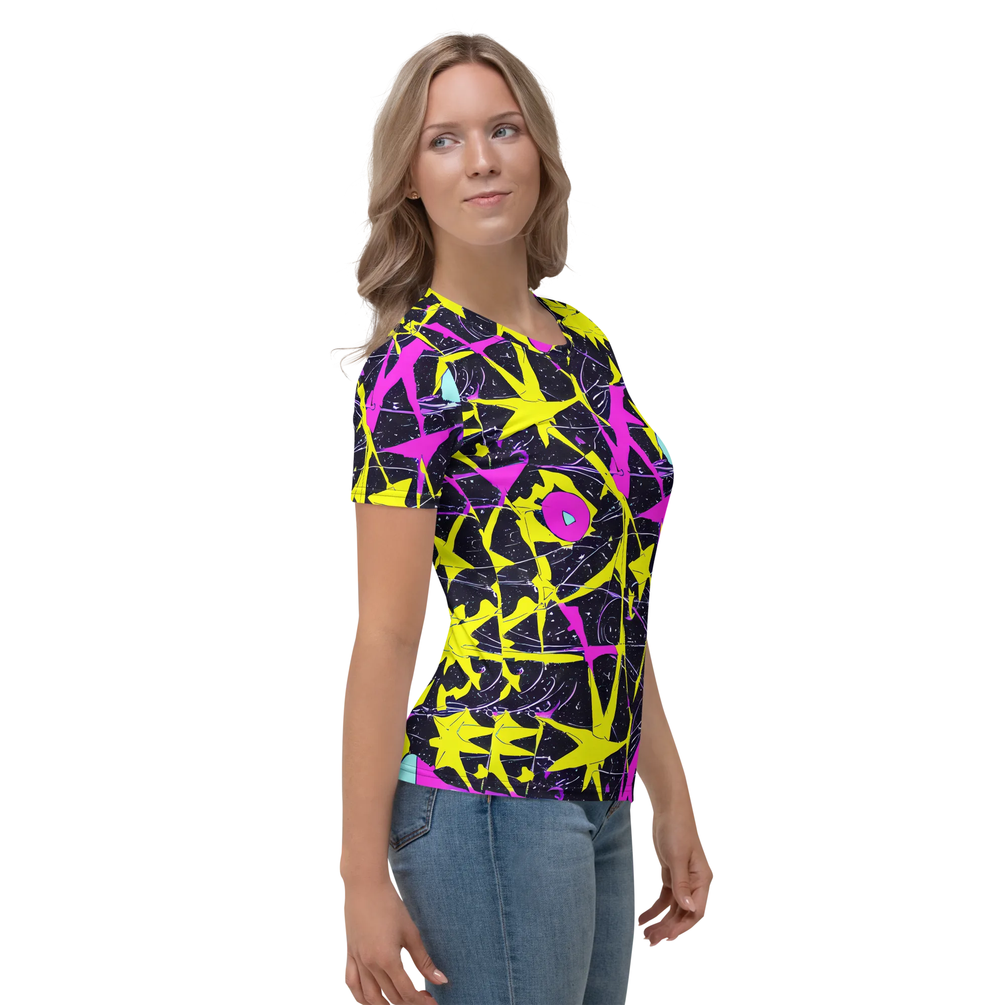 Ultraviolet Fracture on Women's Crew Neck T-Shirt — Right