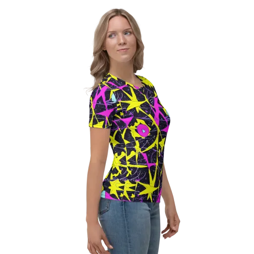 Ultraviolet Fracture on a Women's Crew Neck T-Shirt