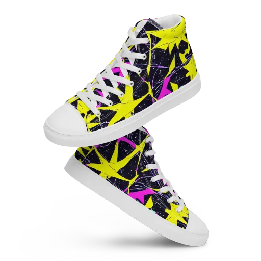 Ultraviolet Fracture on a Women's High Top Canvas Shoes
