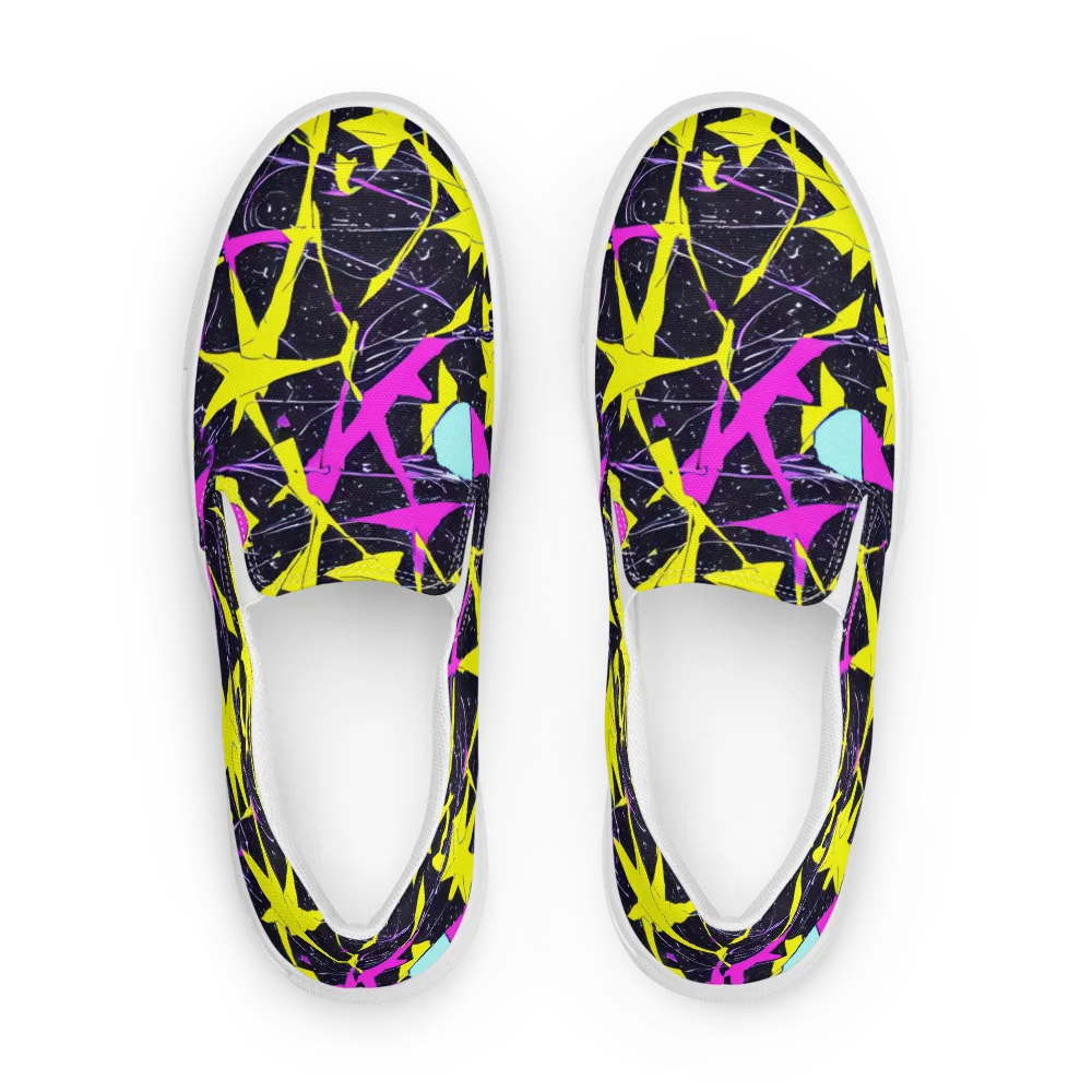 Ultraviolet Fracture on Men's Slip-On Canvas Shoes — Front