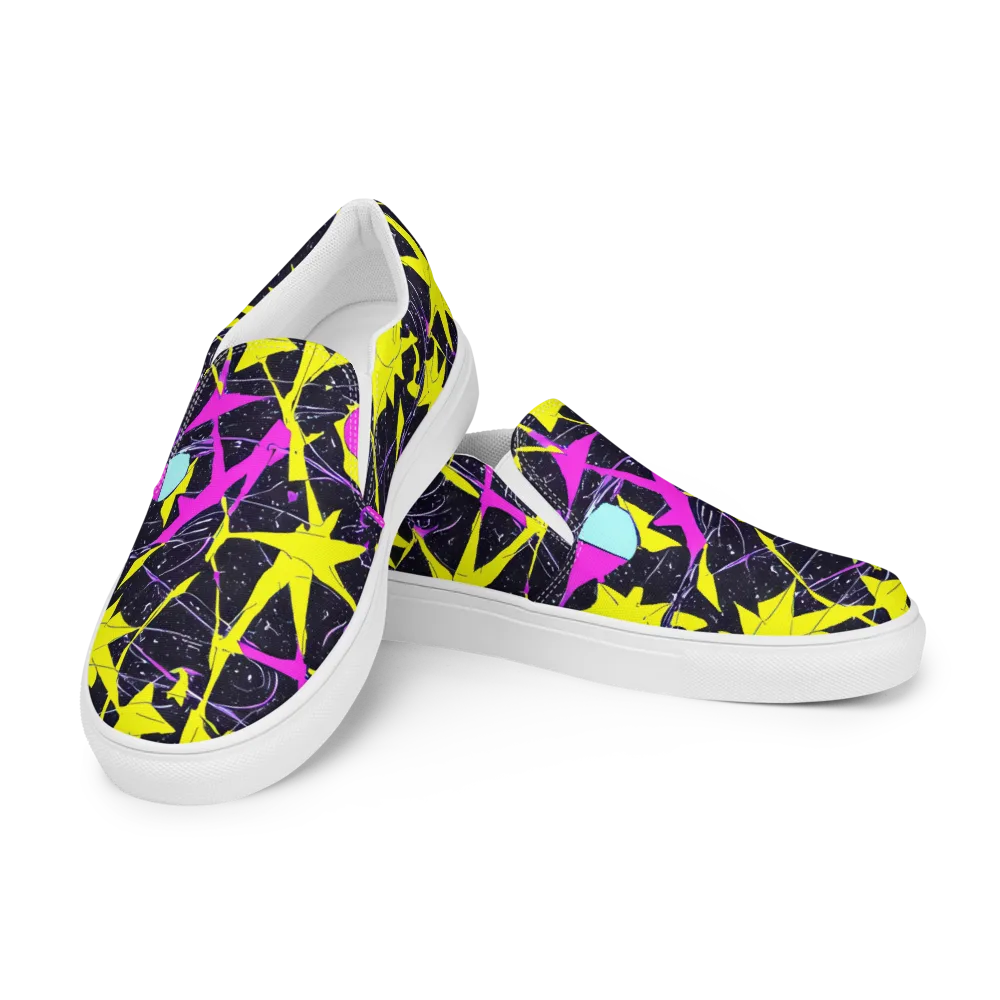 Ultraviolet Fracture on Men's Slip-On Canvas Shoes — Left Front