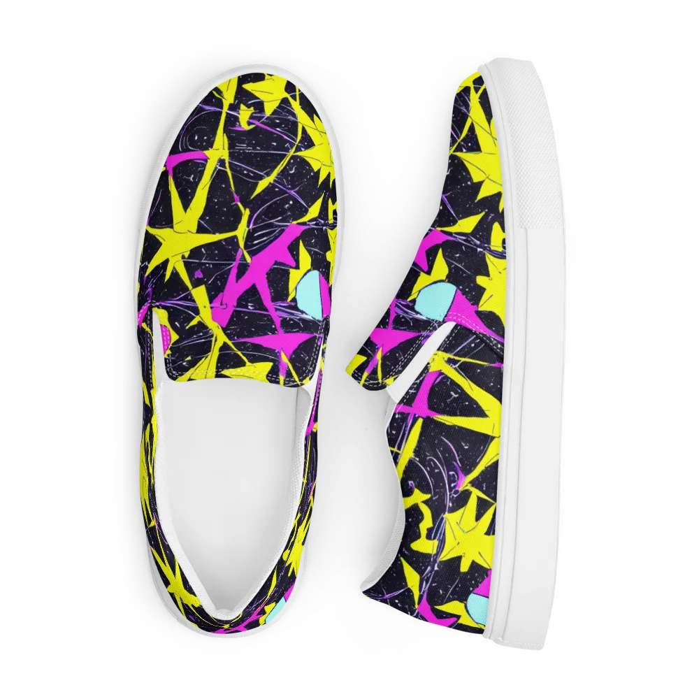 Ultraviolet Fracture on Men's Slip-On Canvas Shoes — Front
