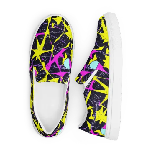 Ultraviolet Fracture on a Men's Slip-On Canvas Shoes