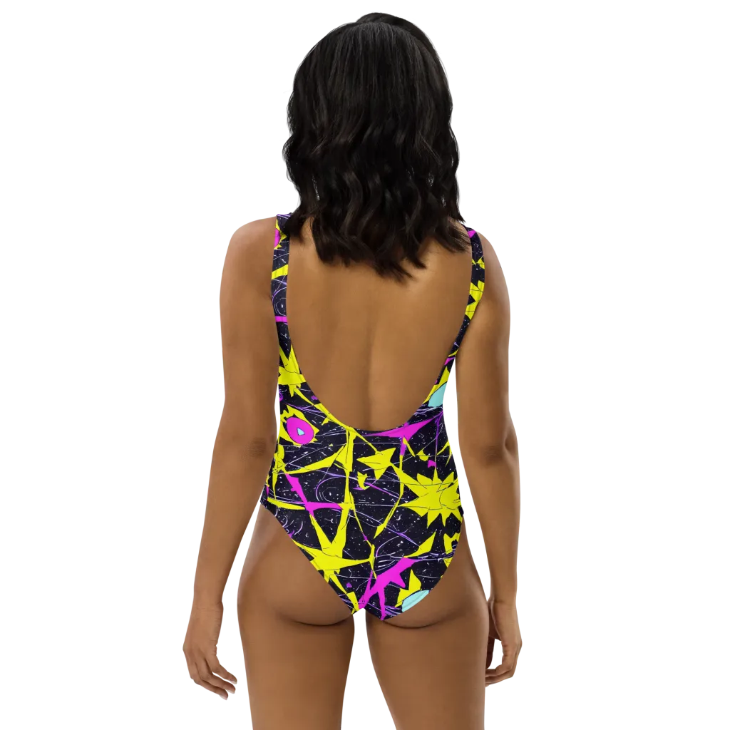 Ultraviolet Fracture on One-Piece Swimsuit — Back