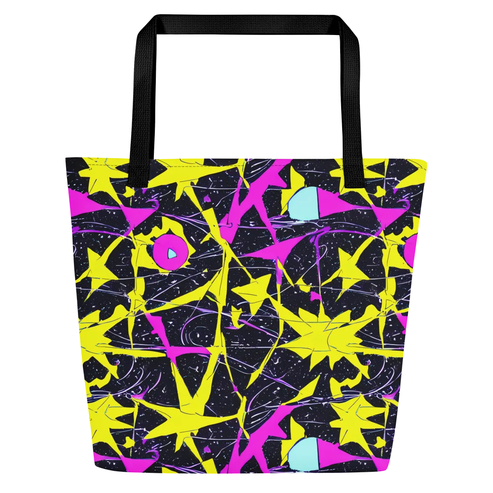 Ultraviolet Fracture on Large Tote Bag W/ Pocket — Front
