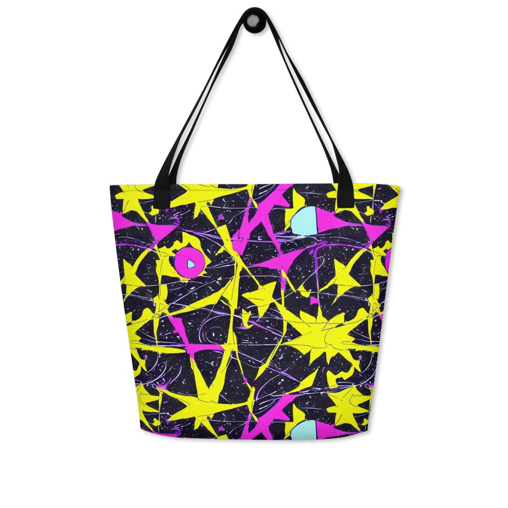 Ultraviolet Fracture on Large Tote Bag W/ Pocket — Front