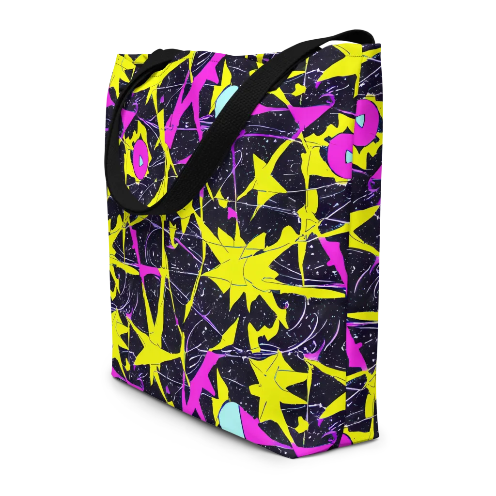 Ultraviolet Fracture on Large Tote Bag W/ Pocket — Front
