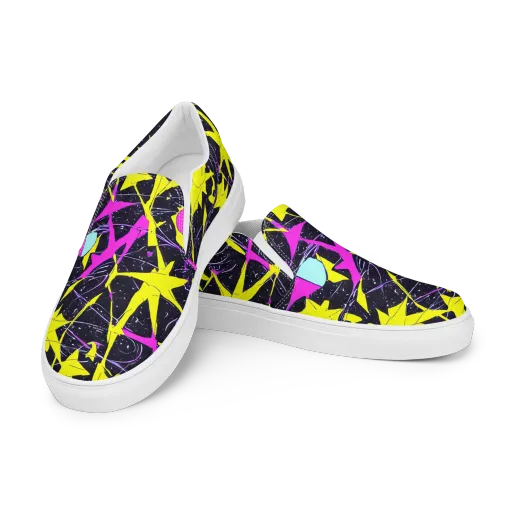 Ultraviolet Fracture on a Women's Slip-On Canvas Shoes