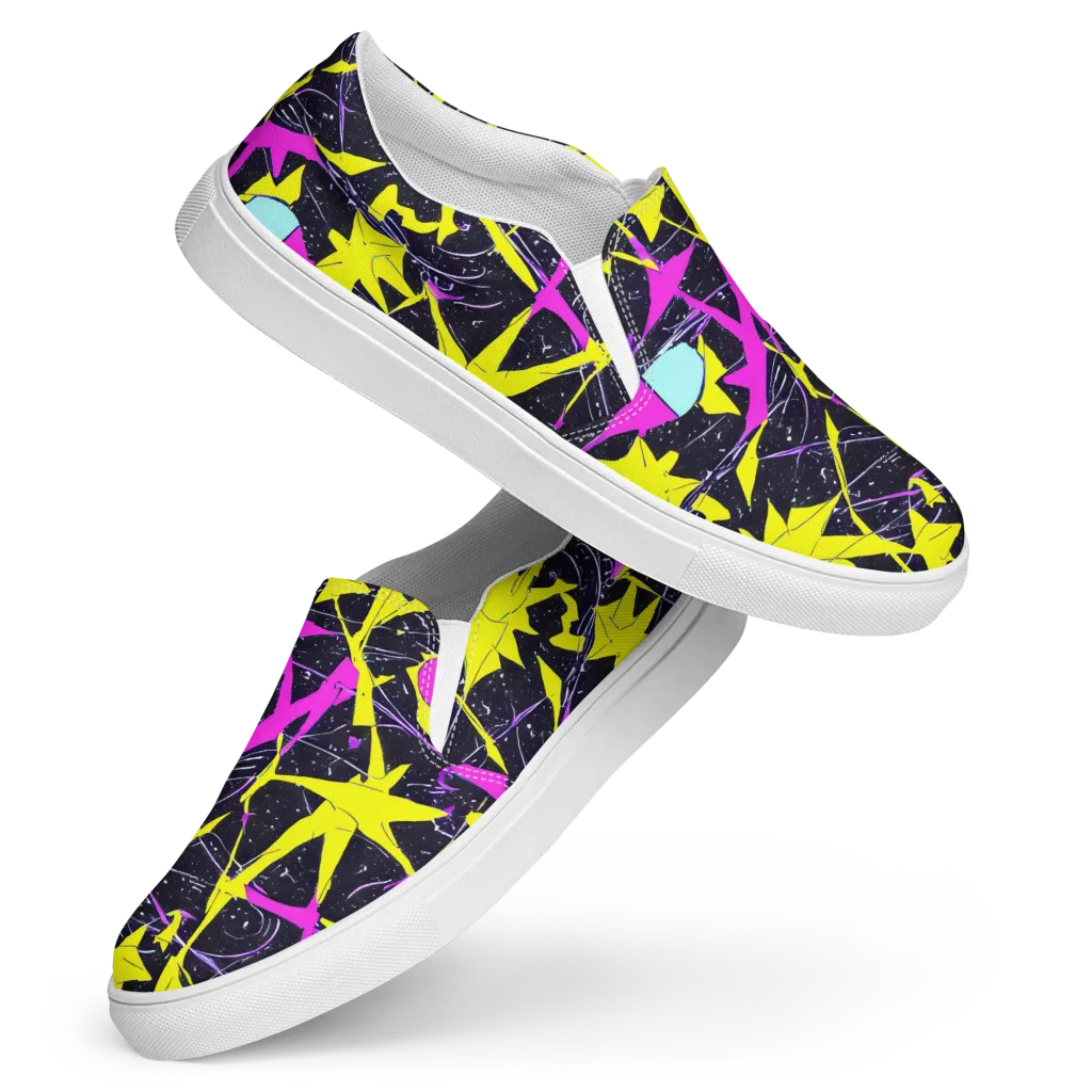 Ultraviolet Fracture on Women's Slip-On Canvas Shoes — Front