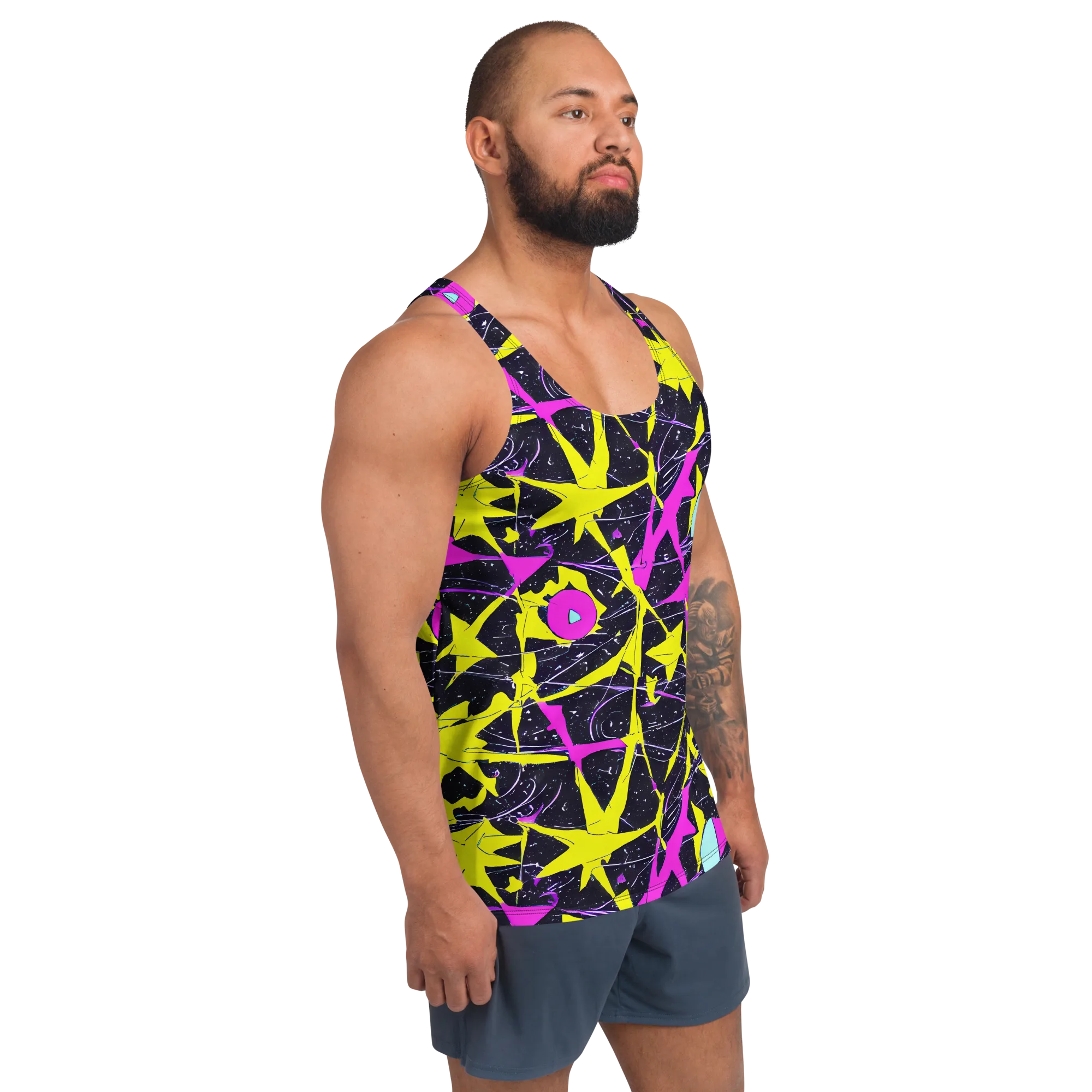 Ultraviolet Fracture on Men's Tank Top — Right Front