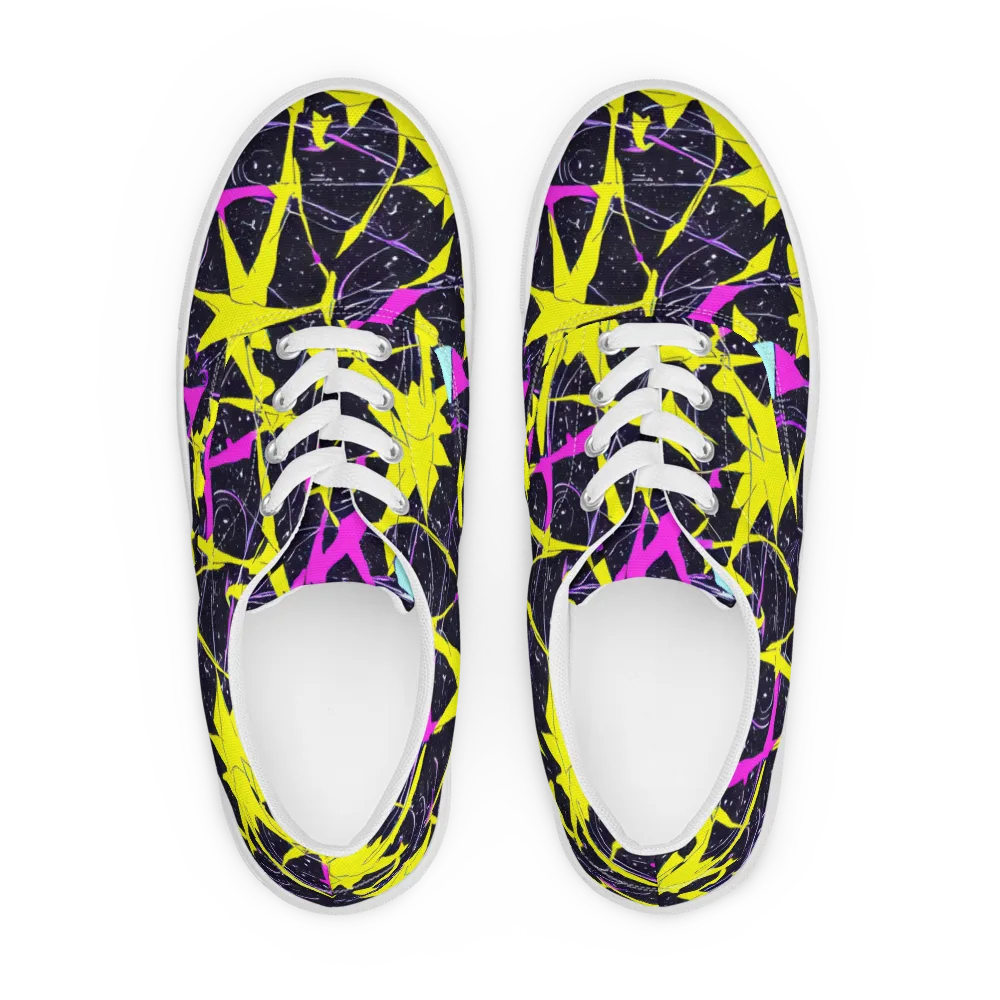 Ultraviolet Fracture on Men's Lace-Up Canvas Shoes — Front