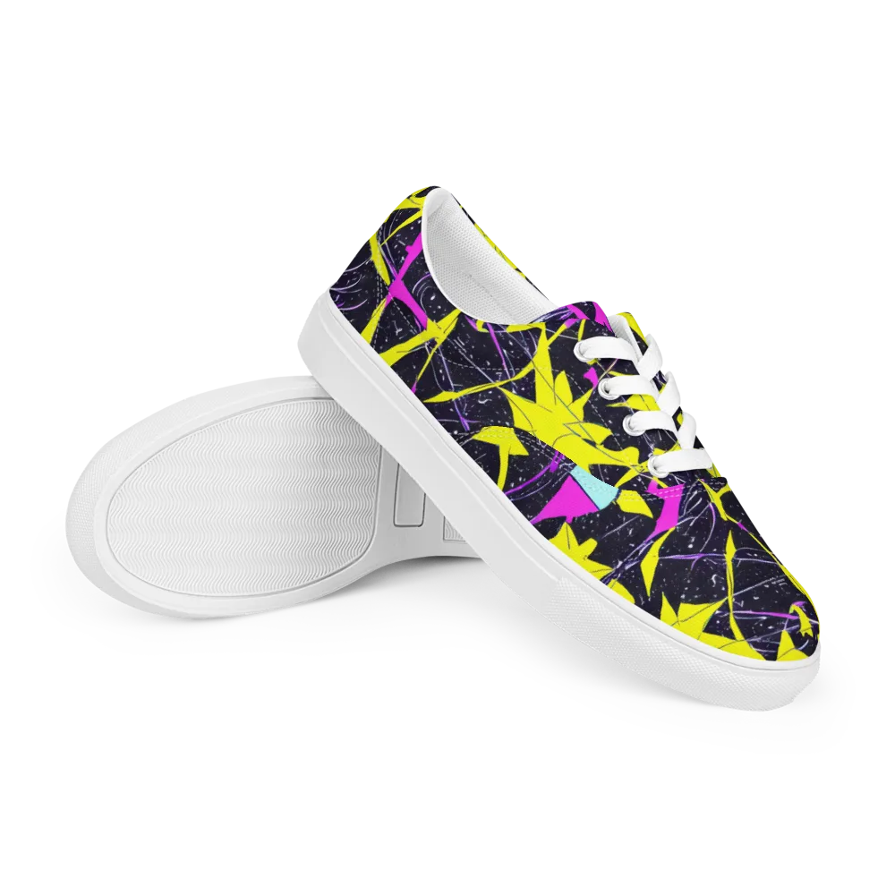 Ultraviolet Fracture on Men's Lace-Up Canvas Shoes — Right Front
