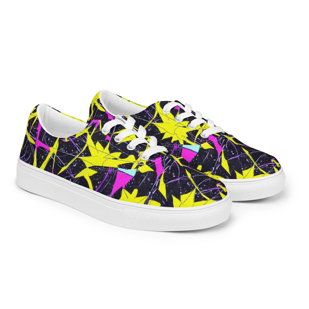 Ultraviolet Fracture on Men's Lace-Up Canvas Shoes — Right Front