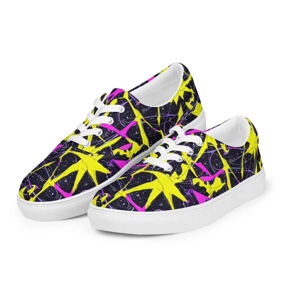 Ultraviolet Fracture on Men's Lace-Up Canvas Shoes — Left Front