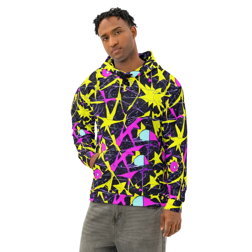 Ultraviolet Fracture on Cotton Hoodie — Left Front