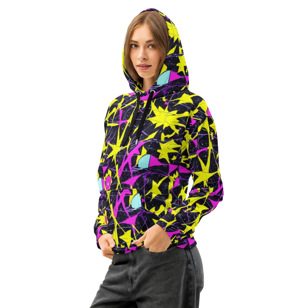 Ultraviolet Fracture on Cotton Hoodie — Left Front