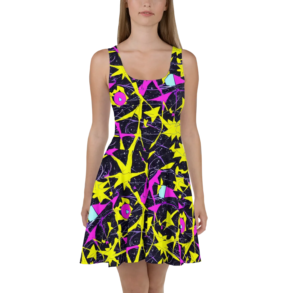 Ultraviolet Fracture on Skater Dress — Front