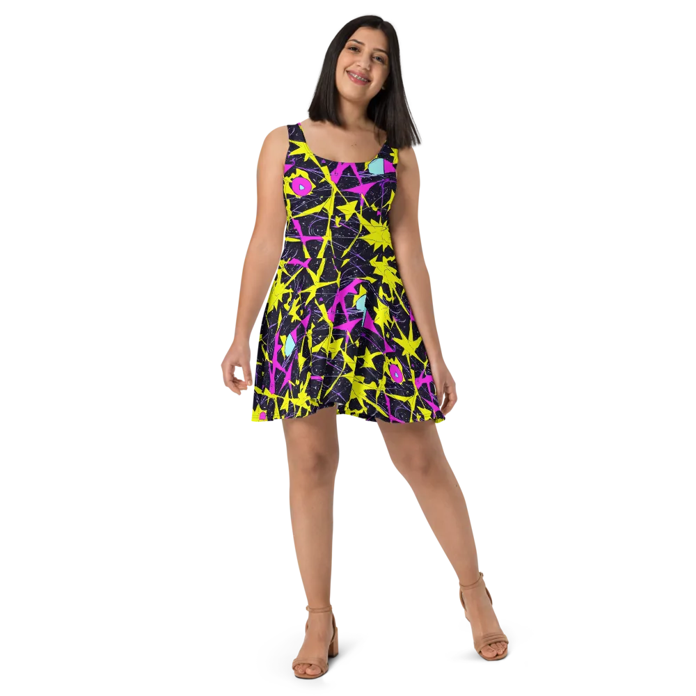 Ultraviolet Fracture on Skater Dress — Front